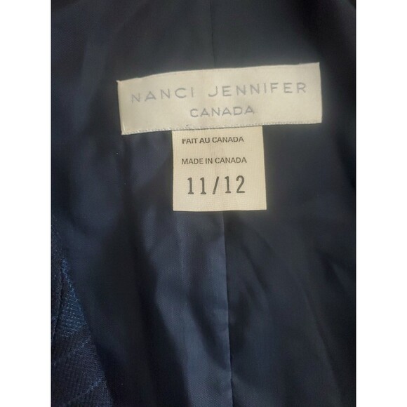 Vintage Retro Twee Academia Blazer Black Blue Plaid Tartan Wool Bl | Vtg 11/12 - Picture 6 of 10